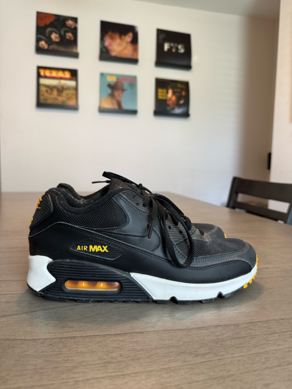 Nike Air Max 90 Sneakers in the "Reverse Taxi" or Black/Amarillo
